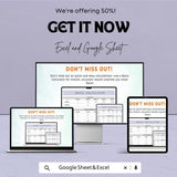 Basic Calculator Sheet for Excel and Google Sheets | Financial & Math Calculation Template | Instant Download