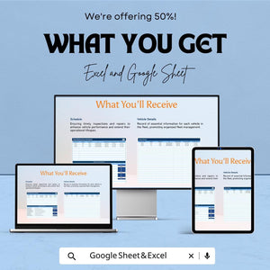 Fleet Maintenance Schedule Sheet - Excel & Google Sheets Template for Vehicle Maintenance Management