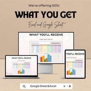 Chore Chart Sheet - Family Task Planner Template in Excel & Google Sheets