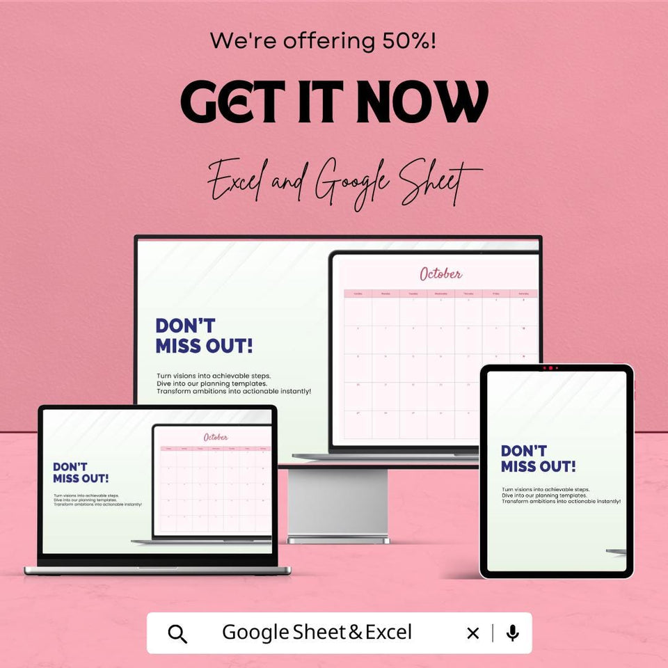 Calendar Planner Sheet - Excel and Google Sheets Template for Easy Monthly Scheduling
