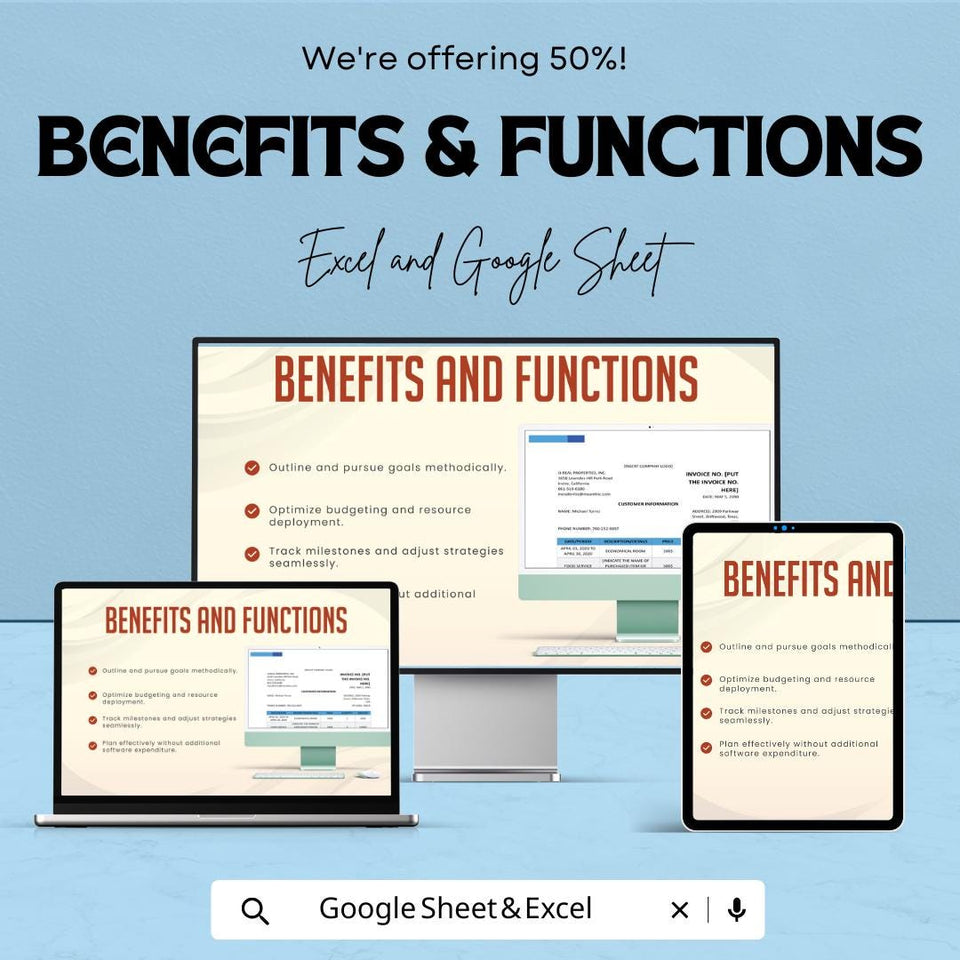 Blank Real Estate Invoice Sheet | Excel & Google Sheets Template | Customizable Real Estate Invoice | Instant Download |