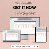 Cleaning Schedule Sheet - Excel and Google Sheets Template | Customizable Cleaning Task Planner | Easy Household & Office Schedule