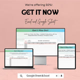 Blank Schedule Sheet - Customizable Weekly Planner - Excel & Google Sheet - Time Management Template - Printable Daily Schedule