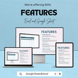 Blank Kitchen Cleaning Schedule Sheet | Task Management Template | Excel & Google Sheets | 50% Off