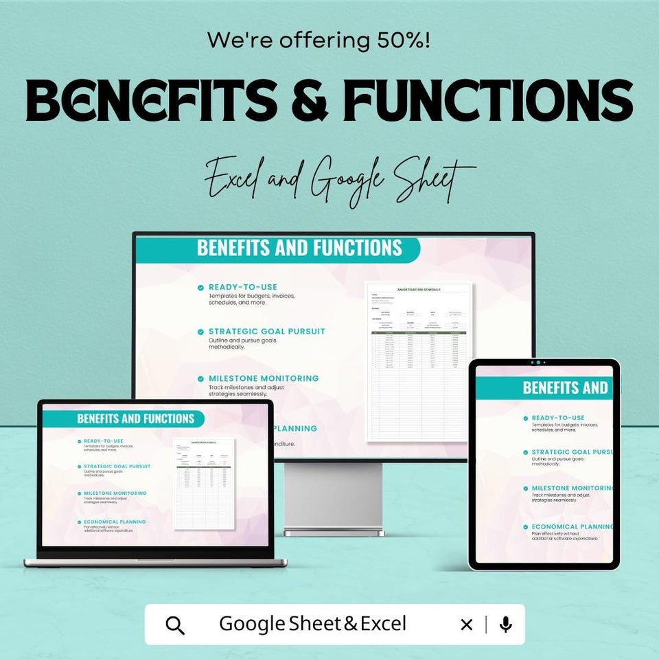 Amortization Schedule Sheet | Loan Repayment Tracker | Excel & Google Sheets | Financial Planning Template | 50% Off