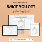 Simple Restaurant Receipt Sheet - Editable Excel & Google Sheet Template for Restaurant Orders and Transactions