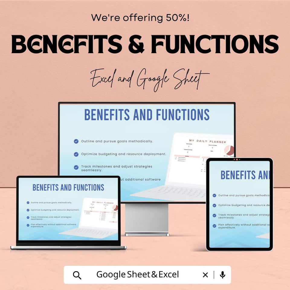Blank Planner Sheet | Daily Planner Template | Excel and Google Sheets | Customizable Planner for Organization & Productivity