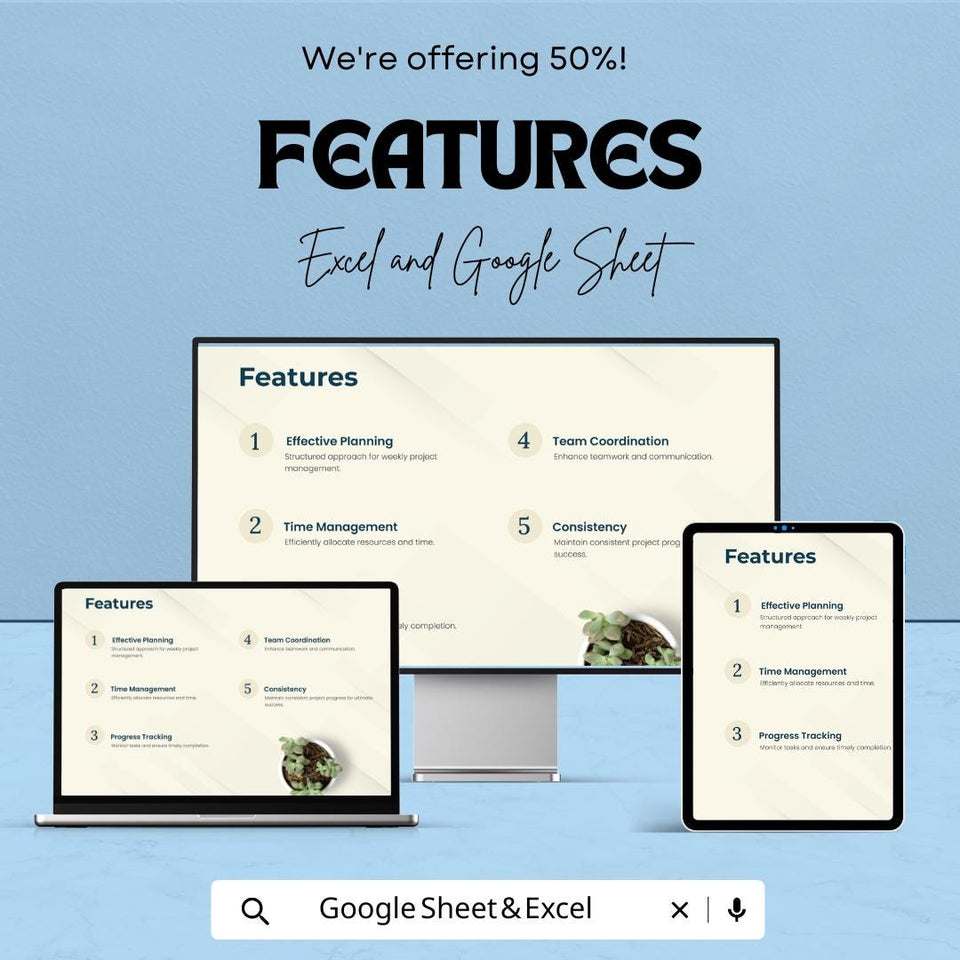 Weekly Project Plan Template Sheet | Excel and Google Sheets | Project Management Tool | Task Scheduling & Tracking Template