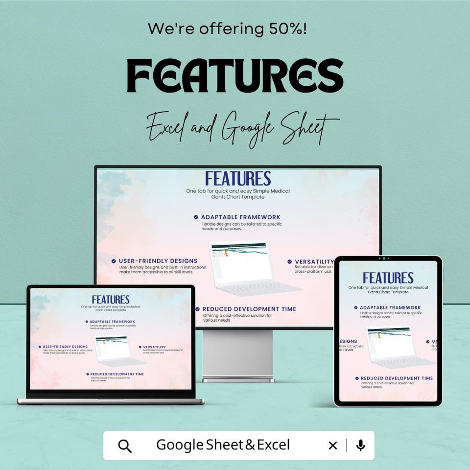 Simple Medical Gantt Chart Template | Excel & Google Sheets | Healthcare Project Management Tool