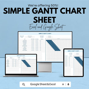 Simple Gantt Chart Template | Excel & Google Sheets | Project Management Tool for Timelines, Tasks, and Deadlines