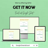 Order Form Sheet – Editable Excel & Google Sheets Template for Product Orders, Invoicing, and Billing