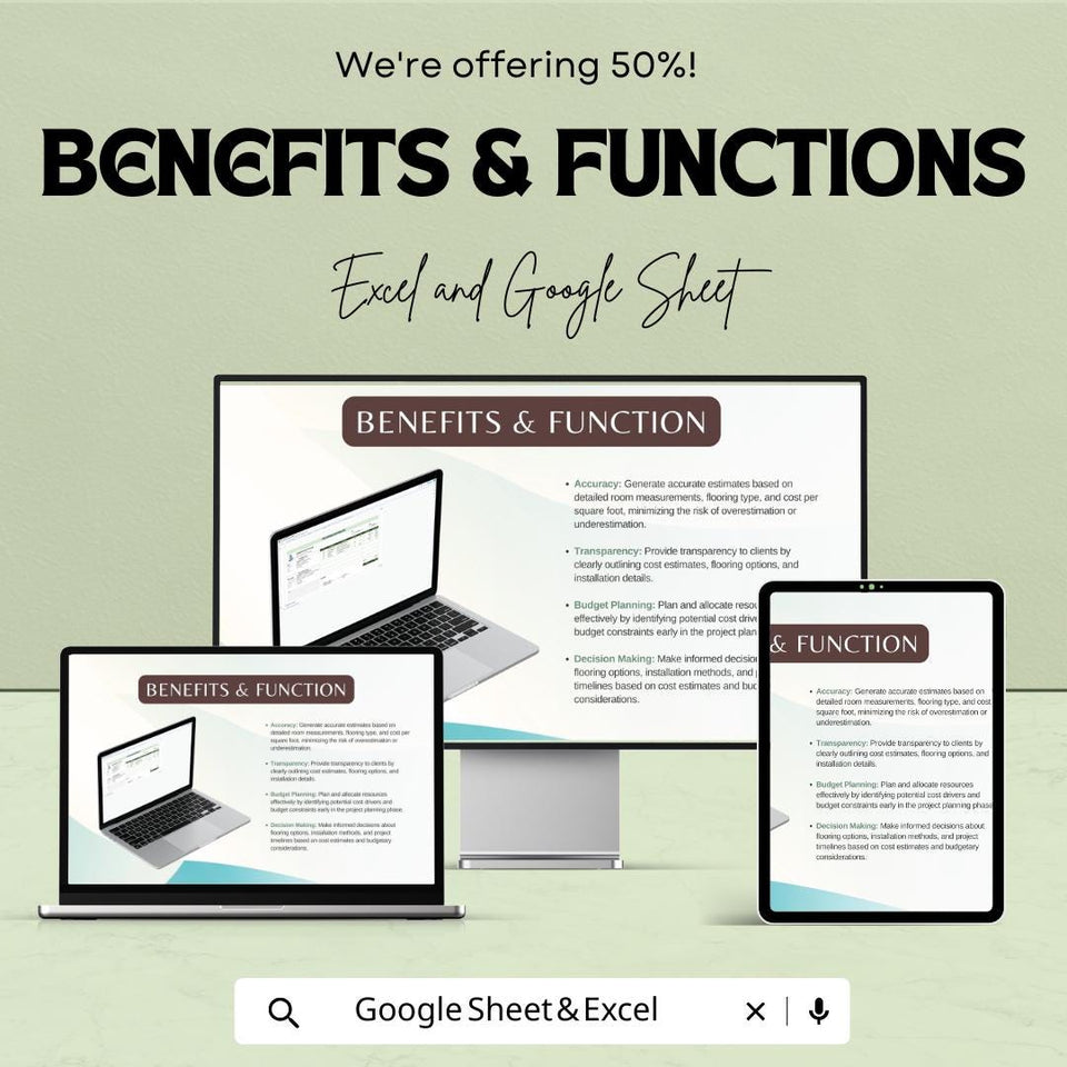 Flooring Estimate Sheet – Excel & Google Sheets Template for Cost Estimation, Flooring Pricing, and Project Quotes
