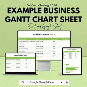 Example Business Gantt Chart Template | Excel & Google Sheets | Project Task Tracker