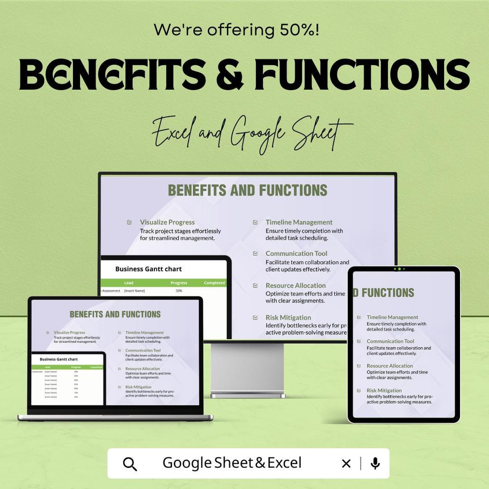 Example Business Gantt Chart Template | Excel & Google Sheets | Project Task Tracker