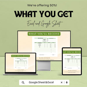Blank Estimate Sheet | Excel & Google Sheets Template | Professional Estimate Template | Instant Download | Customizable Estimate Format