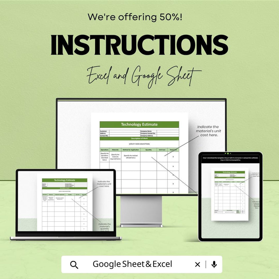Basic Technology Estimate Sheet – Excel & Google Sheets Template for Cost Estimation, Pricing, and Project Management