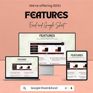 Startup Marketing Budget Planner Sheet – Excel and Google Sheets | Marketing Budget Tracker | Expense Management & Financial Planning