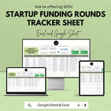 Startup Funding Rounds Tracker Sheet | Excel & Google Sheets Template | Funding Progress Tracker | Startup Investment Tracker |