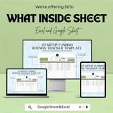 Startup Funding Rounds Tracker Sheet | Excel & Google Sheets Template | Funding Progress Tracker | Startup Investment Tracker |