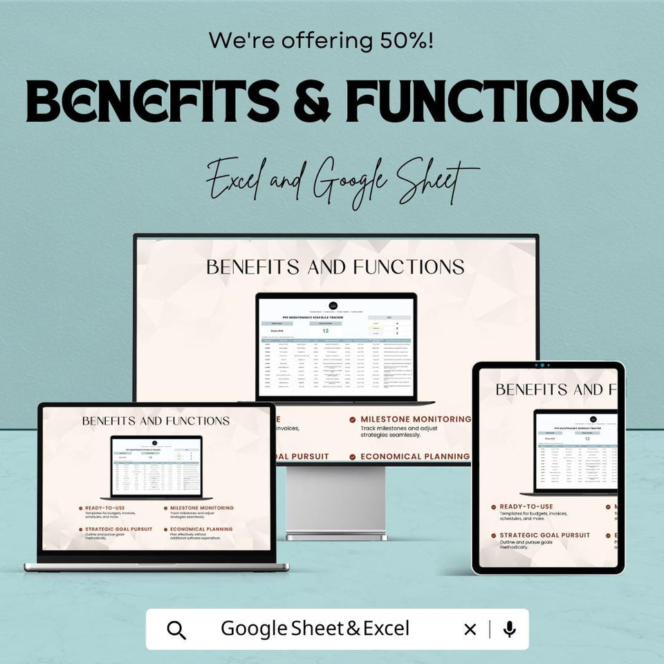 PPE Maintenance Schedule Tracker Sheet | Excel & Google Sheets Template | Personal Protective Equipment Tracker | Safety Compliance Tool |
