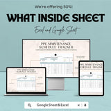 PPE Maintenance Schedule Tracker Sheet | Excel & Google Sheets Template | Personal Protective Equipment Tracker | Safety Compliance Tool |