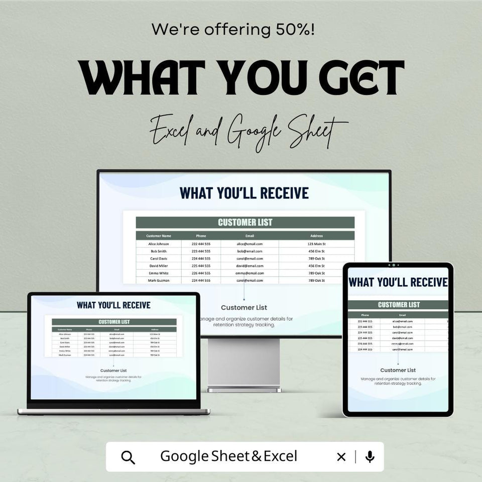 Post-Sale Customer Retention Tracker Sheet - Excel & Google Sheet | Track Customer Engagement and Retention with Automated Metrics