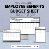 50% OFF - Employee Benefits Budget Sheet - Excel & Google Sheets | Manage Employee Benefits and Expenses | Benefits Tracking Template