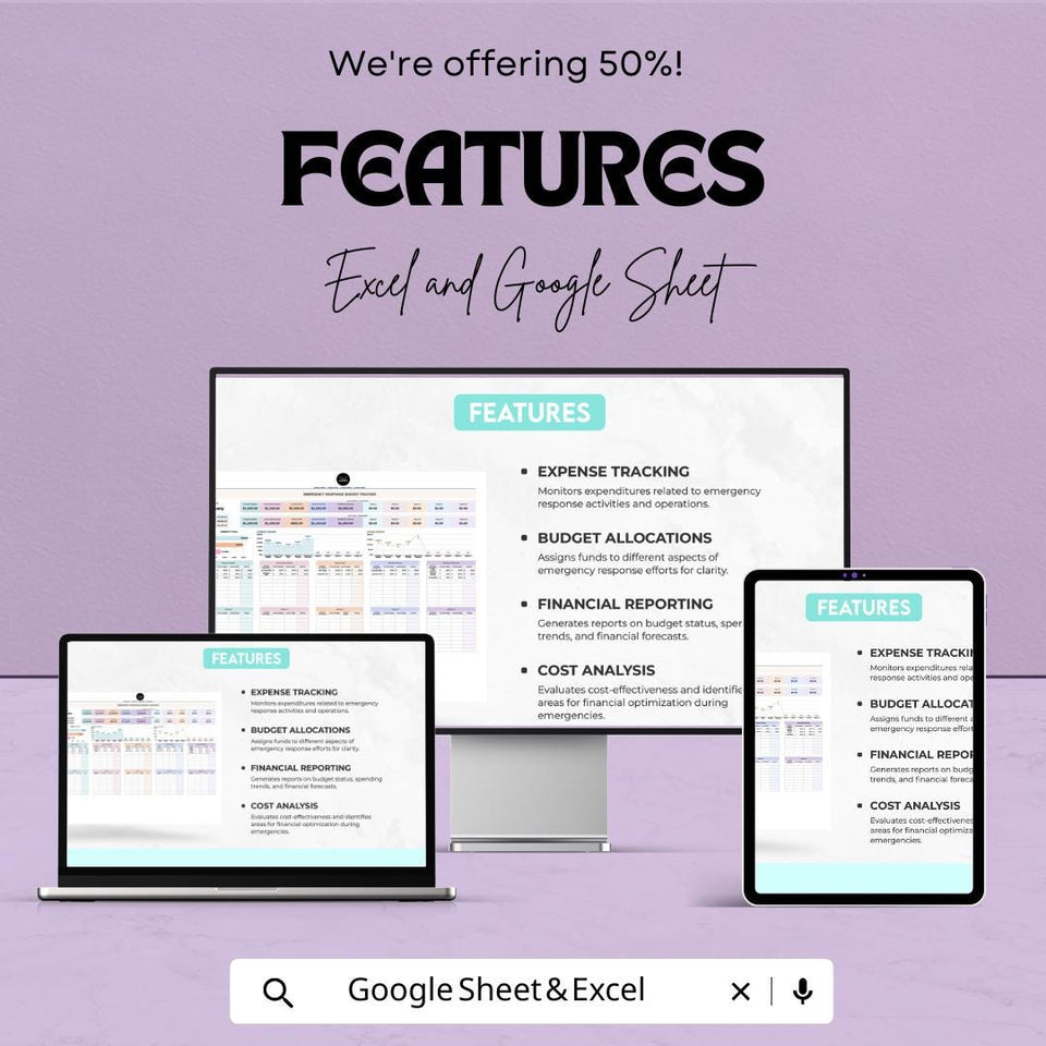 Emergency Response Budget Tracker Sheet | Excel & Google Sheet | Budget Management Tool for Emergencies | Expense Tracking |