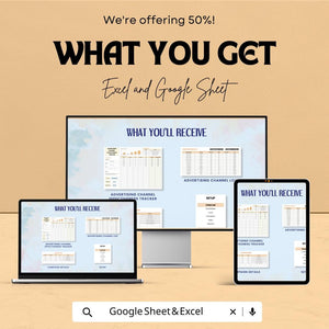 Advertising Channel Effectiveness Tracker Sheet | Excel & Google Sheet Template | Track Campaign Performance | Marketing Analytics Tool |