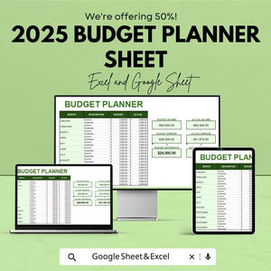 2025 Budget Planner Sheet | Excel & Google Sheet | Monthly Budget Tracker, Expense Organizer, Financial Planner
