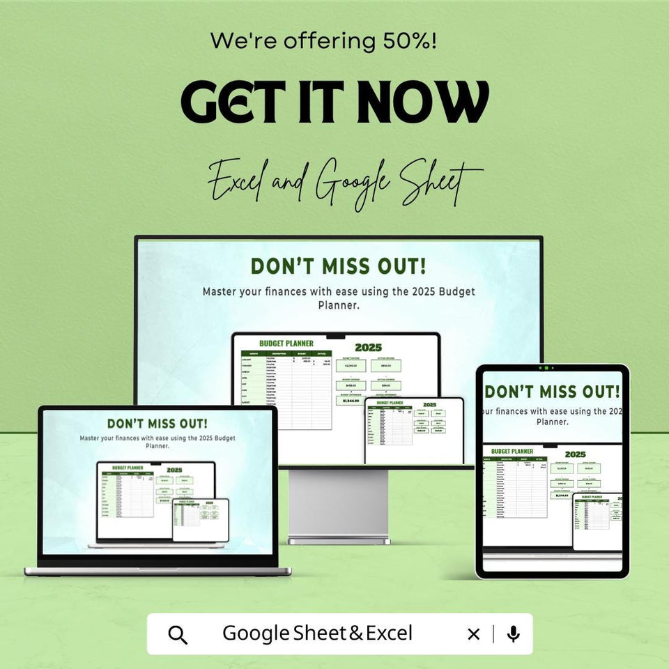 2025 Budget Planner Sheet | Excel & Google Sheet | Monthly Budget Tracker, Expense Organizer, Financial Planner