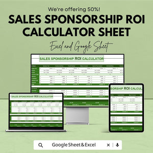 Sales Sponsorship ROI Calculator – Excel & Google Sheets Template for Sponsorship Analysis – 50% Off