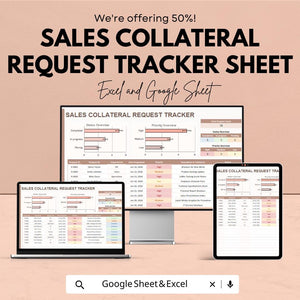 Sales Collateral Request Tracker Sheet | Sales Collateral Management | Excel & Google Sheets | Efficient Request Tracking Template