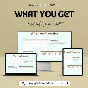 Project Report for Loan | Excel & Google Sheets | Budget, Financial Summary, Timeline | Loan Approval Tracking | Project Management Template