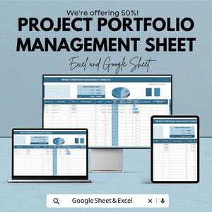 Project Portfolio Management Sheet - Excel and Google Sheets Template for Tracking, Budgeting & Reporting