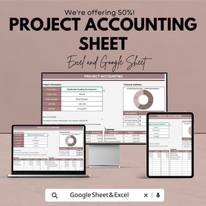 Project Accounting Sheet | Financial Tracking Template for Google Sheets  andExcel | Project Budgeting & Cost Management