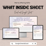 Hotel Guest Services Budget Sheet – Excel & Google Sheet Template – 2024 Financial Planning for Hotels – Track Services and Enhance Guest |