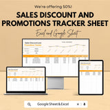 Sales Discount & Promotions Tracker Template for Excel and Google Sheets - Track Sales Performance