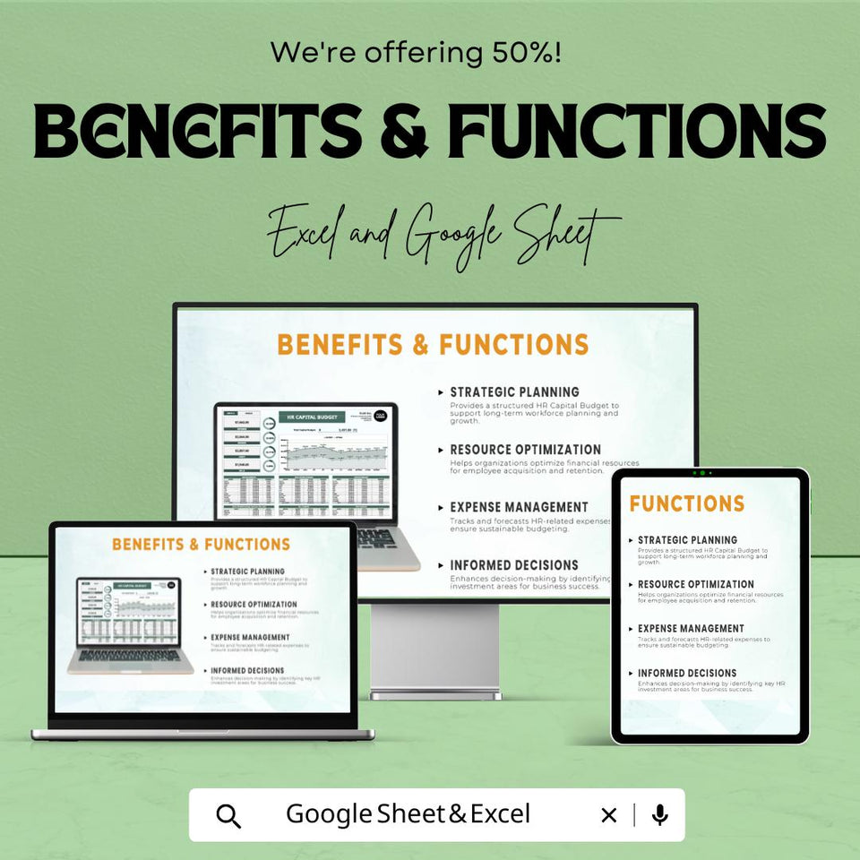 HR Capital Budget Sheet - Google Sheet Template for Workforce Planning & Financial Management | Strategic Planning, Expense Management