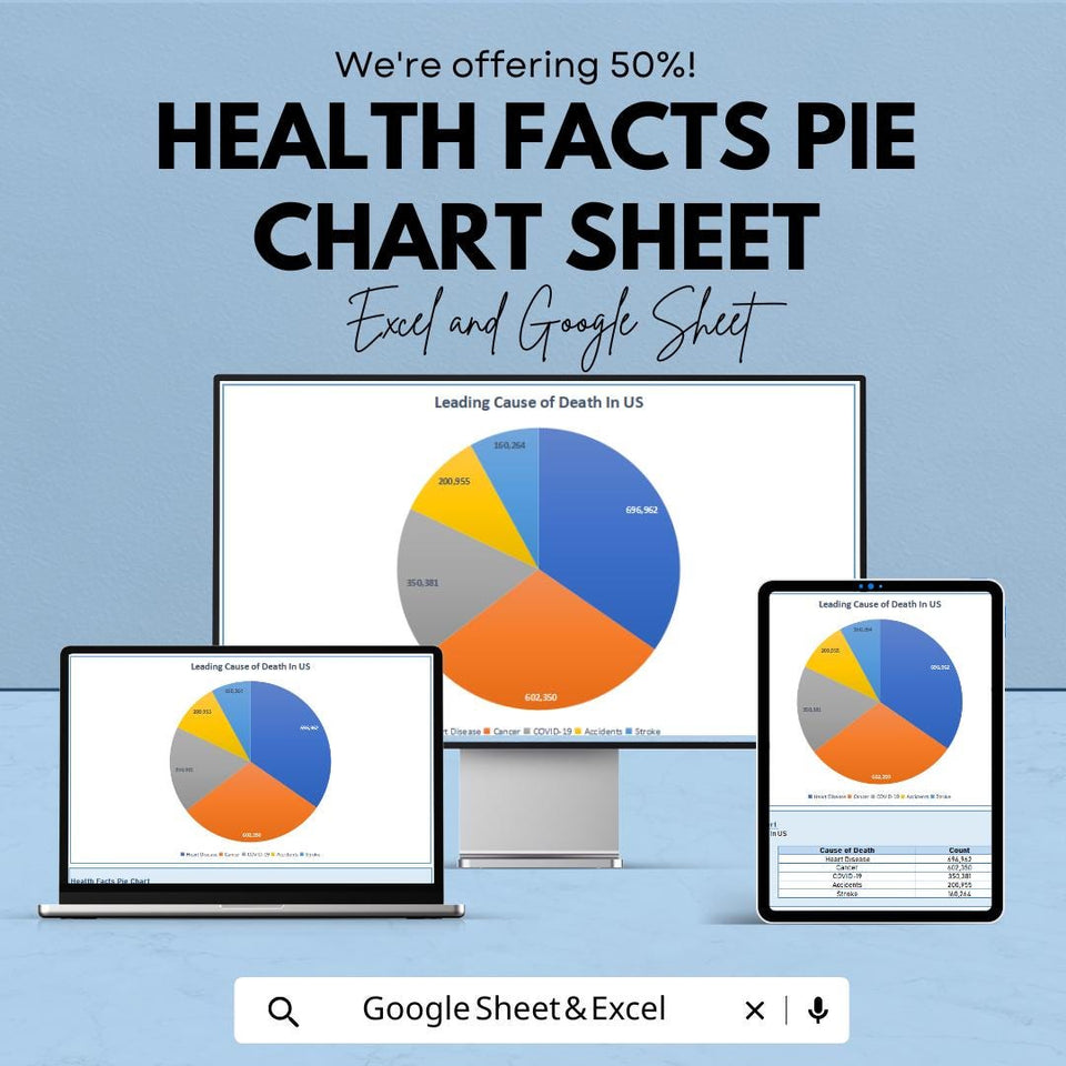 Health Facts Pie Chart Template for Excel & Google Sheets - Visualize Health Data with Ease