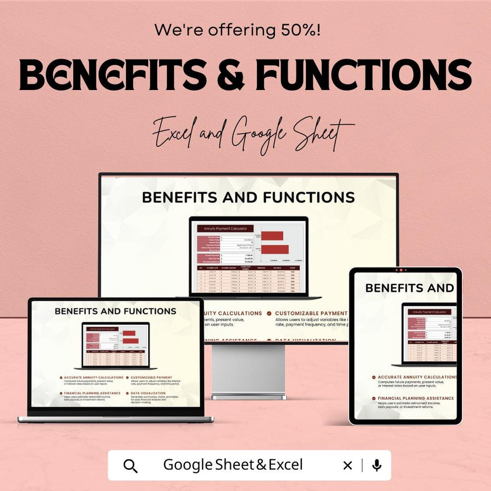 Annuity Calculator Sheet – Excel & Google Sheets Template for Accurate Financial Planning – 50% Off