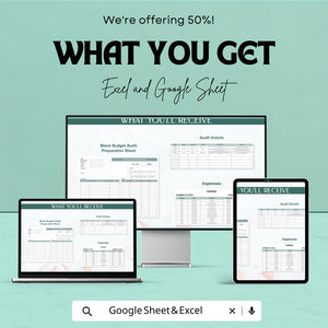 Account Budget Audit Preparation Sheet – Excel and Google Sheets – Personalize Your Budgeting & Auditing Process – 50% OFF