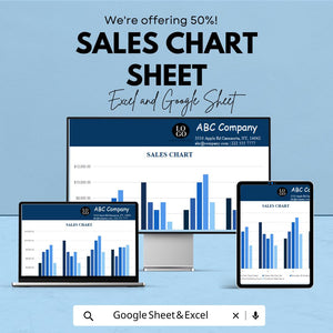 Sales Chart Sheet - Excel & Google Sheets Template for Visualizing Sales Performance and Data Analysis