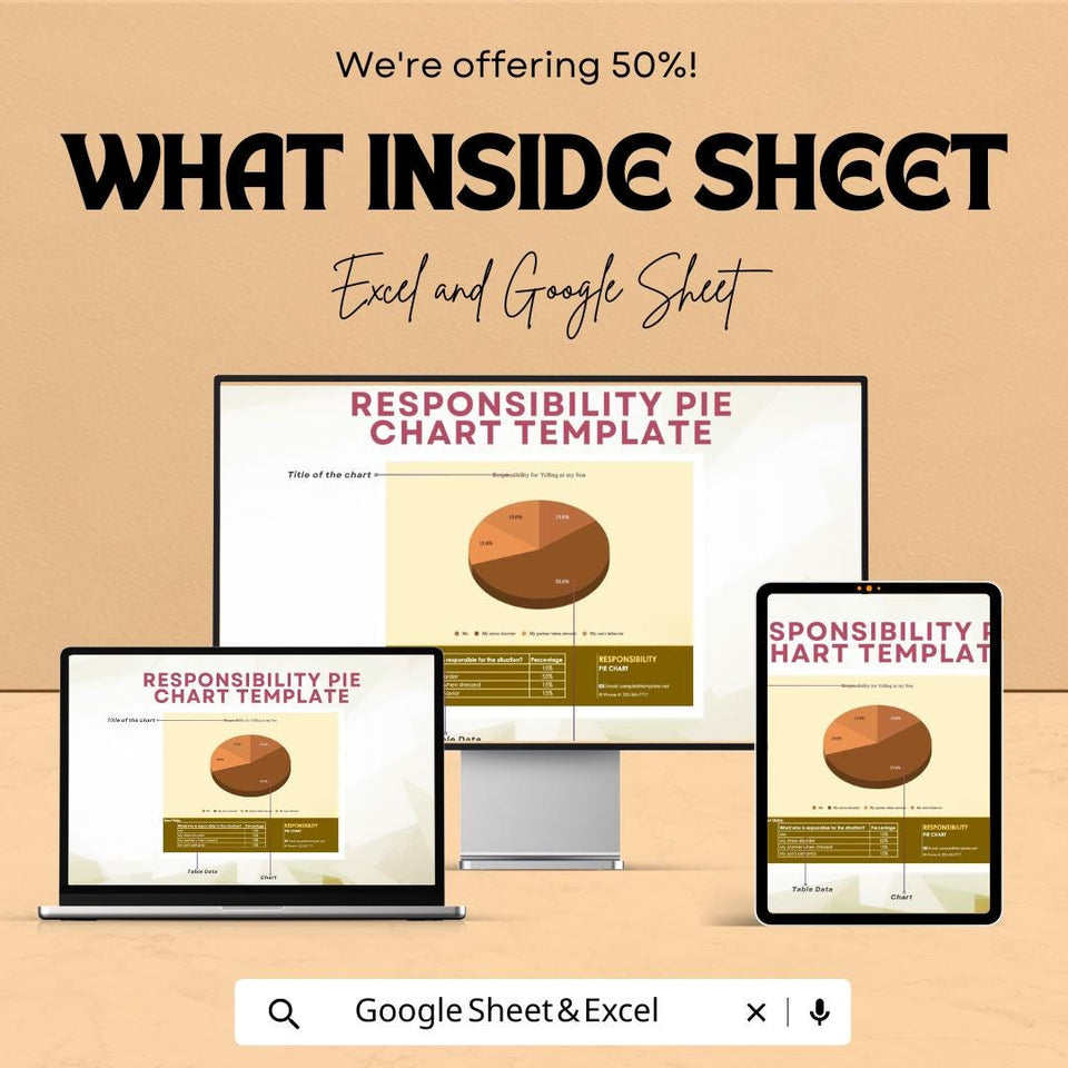 Responsibility Pie Chart Sheet - Excel & Google Sheets Template for Tracking Accountability and Role Distribution